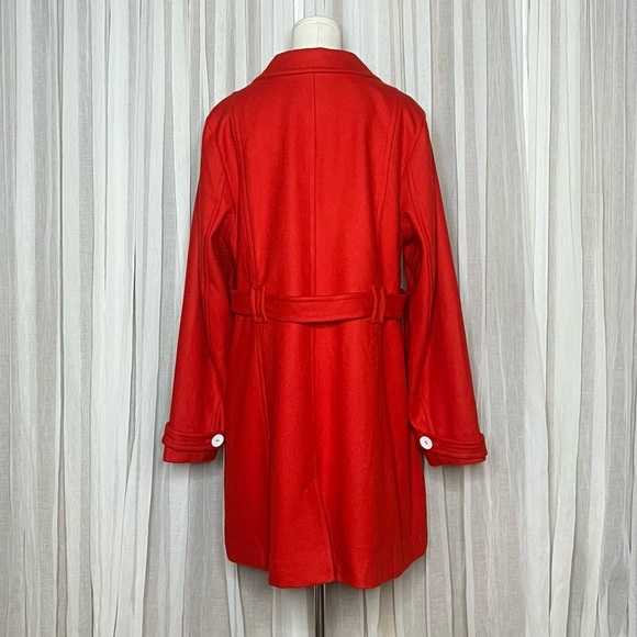 ModCloth Retro Red & White Pea Coat - Picture 5 of 7